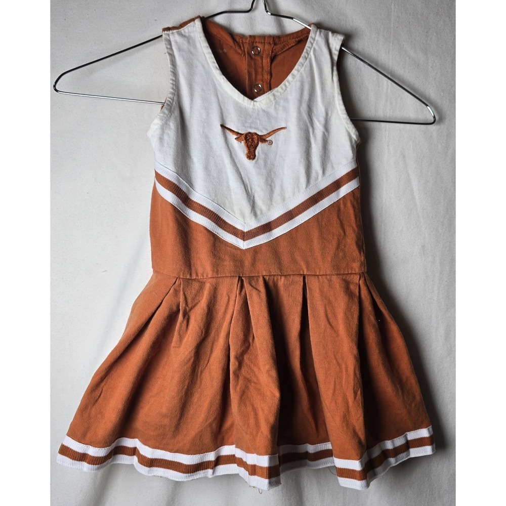 NCAA Texas Longhorns Girl's Cheerleader Dress Kids Cheer Outfit Size 6-12 Months